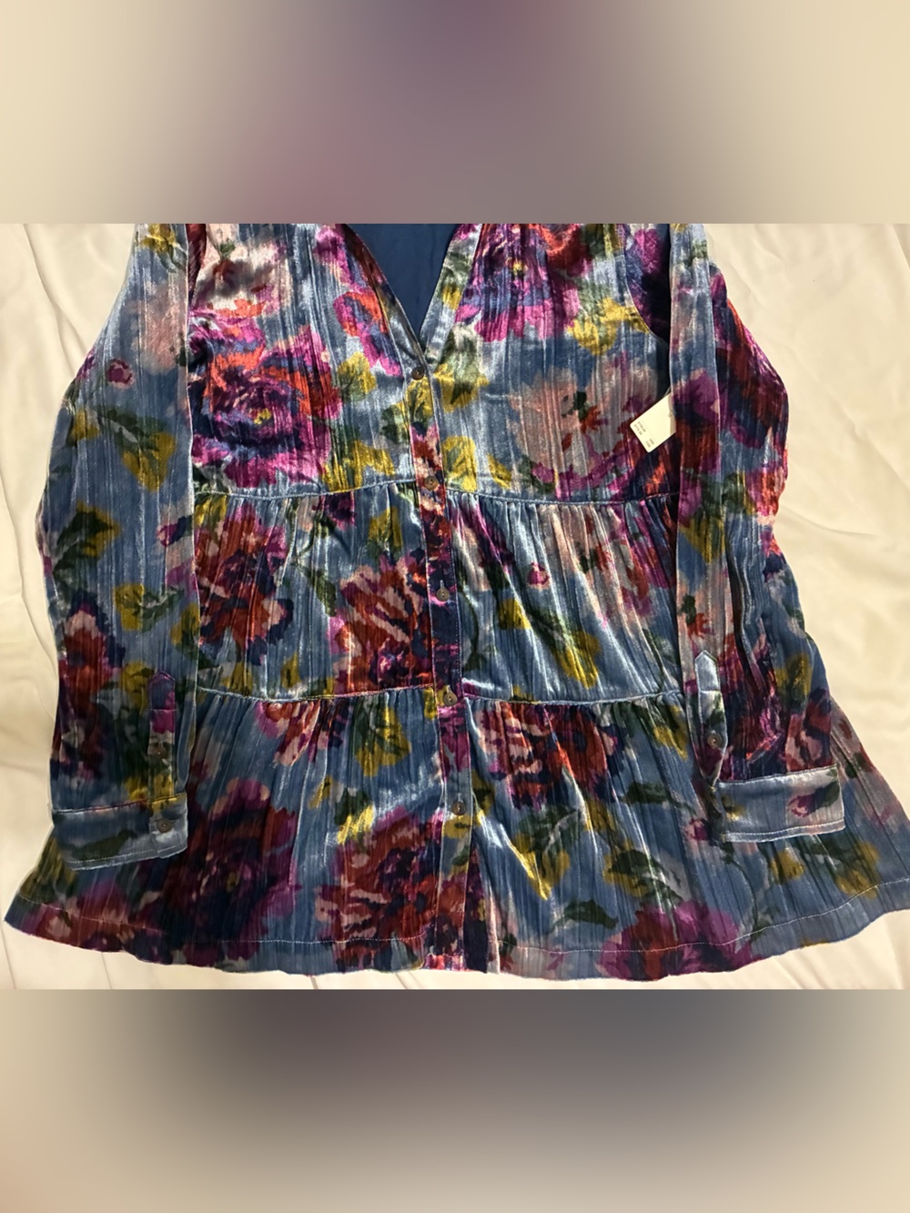 Anthropologie Maeve Reverie Velvet Tiered Tunic NWT